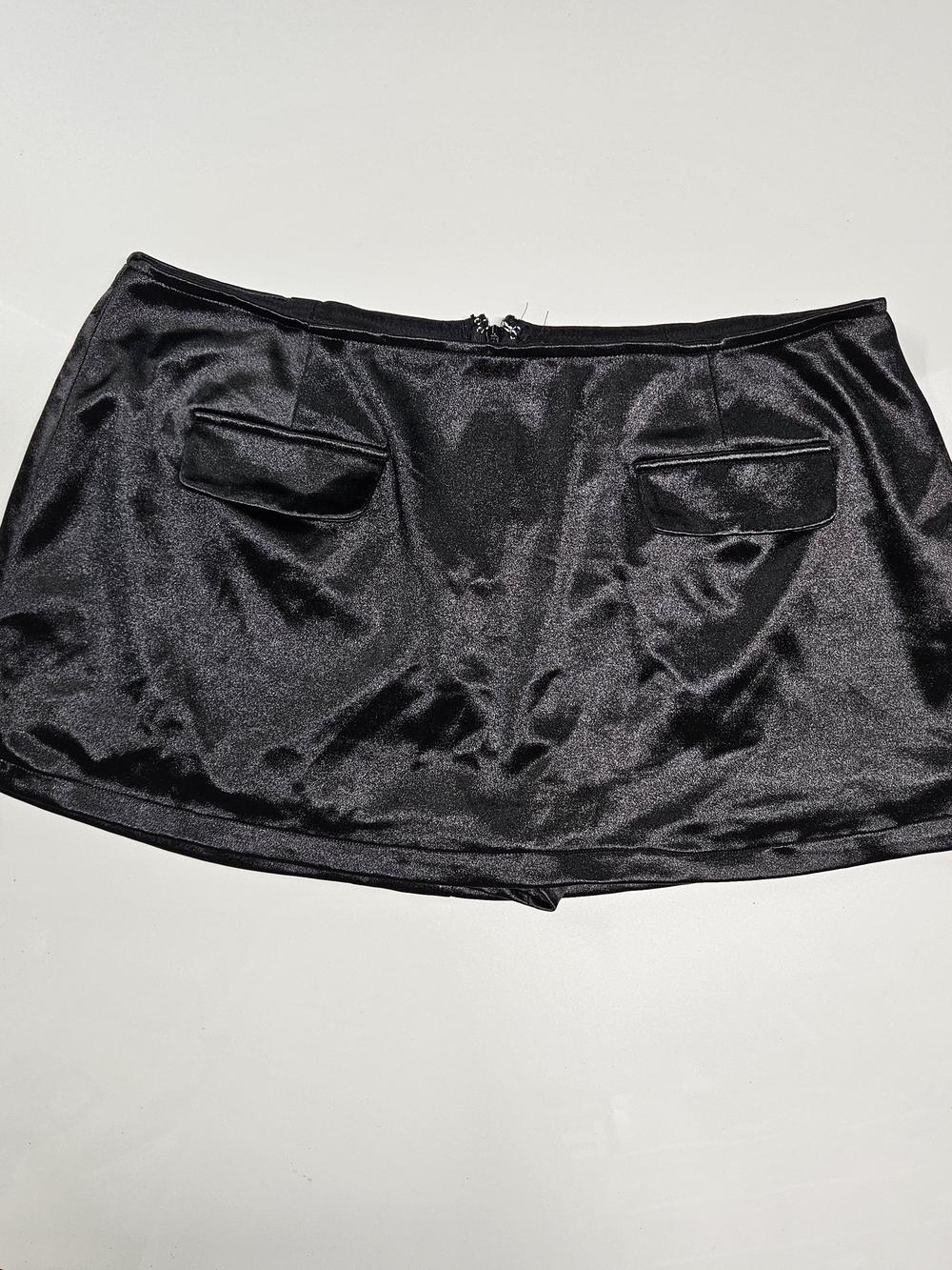 Princess Polly Black Satin Labeled Mini Skirt
